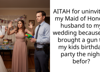 AITAH for uninviting my Maid of Honors husband to my wedding because he brought a gun to my kids birthday party the night befor?
