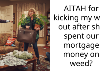 AITAH for kicking my wife out after she spent our mortgage money on weed?