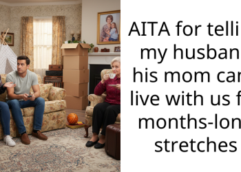 AITA for telling my husband his mom can’t live with us for months-long stretches