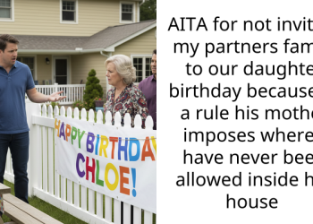 AITA for not inviting my partners family to our daughter birthday because of a rule his mother imposes where I have never been allowed inside her house