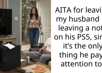 AITA for leaving my husband by leaving a note on his PS5, since it’s the only thing he pays attention to?