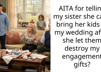 AITA for telling my sister she can’t bring her kids to my wedding after she let them destroy my engagement gifts?