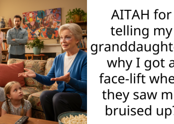 AITAH for telling my granddaughters why I got a face-lift when they saw me bruised up?