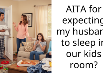AITA for expecting my husband to sleep in our kids room?