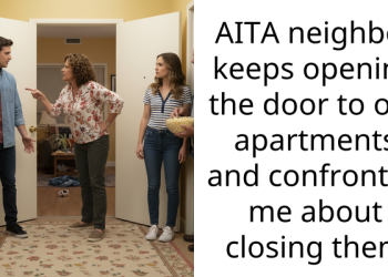 AITA neighbor keeps opening the door to our apartments and confronted me about closing them