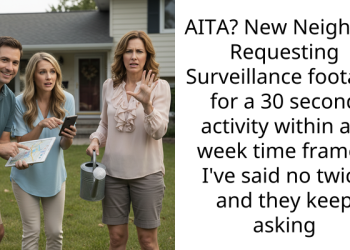 AITA? New Neighbor Requesting Surveillance footage for a 30 second activity within a 2 week time frame – I’ve said no twice and they keep asking