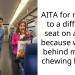 AITA for moving to a different seat on a train because woman behind me was chewing loudly?