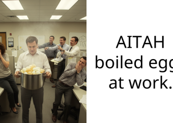 AITAH boiled eggs at work.