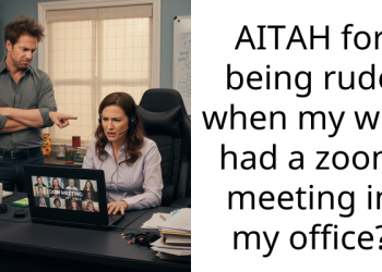 AITAH for being rude when my wife had a zoom meeting in my office?