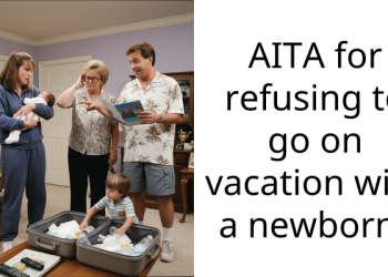 AITA for refusing to go on vacation with a newborn?