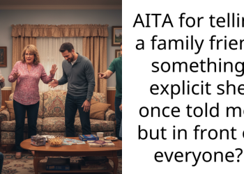 AITA for telling a family friend something explicit she once told me, but in front of everyone?