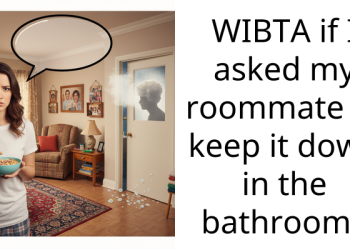 WIBTA if I asked my roommate to keep it down in the bathroom