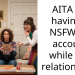 AITA for having a NSFW art account while in a relationship?