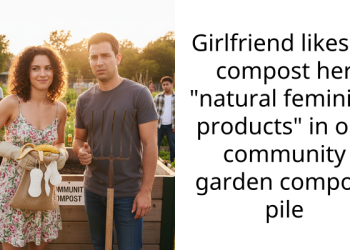 Girlfriend likes to compost her “natural feminine products” in our community garden compost pile