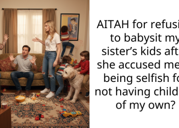 AITAH for refusing to babysit my sister’s kids after she accused me of being selfish for not having children of my own?