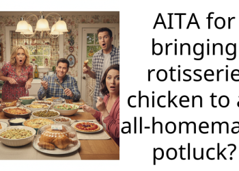AITA for bringing rotisserie chicken to an all-homemade potluck?