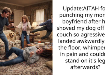 Update:AITAH for punching my mom’s boyfriend after he shoved my dog off the couch so agressively it landed awkwardly on the floor, whimpered in pain and couldn’t stand on it’s leg afterwards?