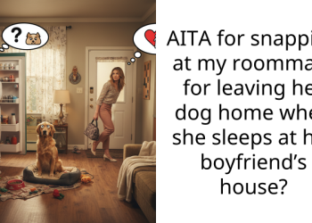 AITA for snapping at my roommate for leaving her dog home when she sleeps at her boyfriend’s house?