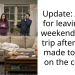 Update: AITAH for leaving the weekend friend trip after being made to sleep on the couch?
