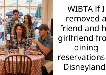WIBTA if I removed a friend and his girlfriend from dining reservations at Disneyland?