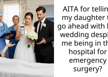AITA for telling my daughter to go ahead with her wedding despite me being in the hospital for emergency surgery?