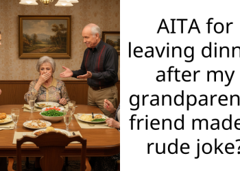 AITA for leaving dinner after my grandparents’ friend made a rude joke?