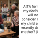AITA for telling my dad’s wife I will never consider naming my child after her recently deceased mother? (Update)