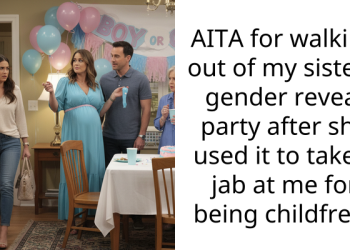 AITA for walking out of my sister’s gender reveal party after she used it to take a jab at me for being childfree?