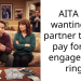 AITA for wanting my partner to help pay for her engagement ring?