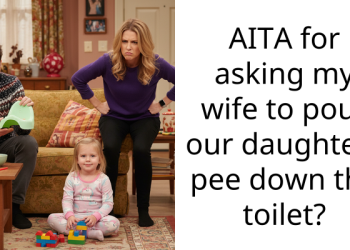 AITA for asking my wife to pour our daughters p*e down the toilet?