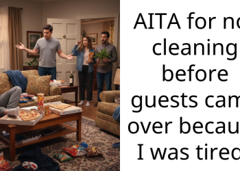 AITA for not cleaning before guests came over because I was tired?