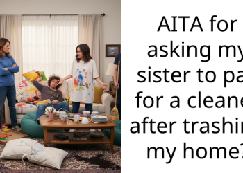 AITA for asking my sister to pay for a cleaner after trashing my home?