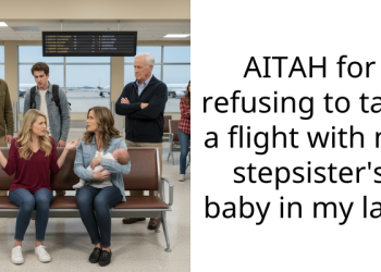 AITAH for refusing to take a flight with my stepsister’s baby in my lap?