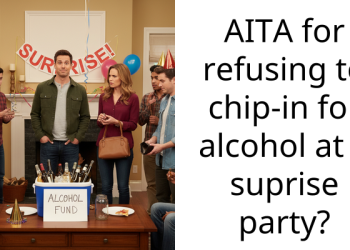 AITA for refusing to chip-in for alcohol at a suprise party?