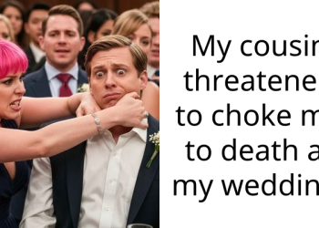 My cousin threatened to choke me to death at my wedding.