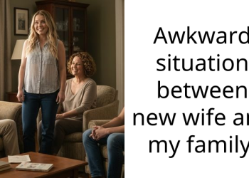 Awkward situation between new wife and my family