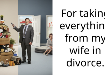 For taking everything from my wife in divorce.