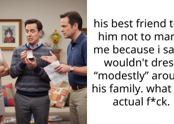 his best friend told him not to marry me because i said i wouldn’t dress “modestly” around his family. what the actual f*ck.