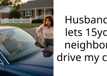Husband lets 15yo neighbor drive my car
