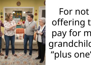 For not offering to pay for my grandchild’s “plus one”?