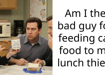 Am I the bad guy for feeding cat food to my lunch thief?