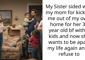 My Sister sided with my mom for kicking me out of my own home for her 37 year old bf with 6 kids and now she wants to be apart my life again and I refuse to