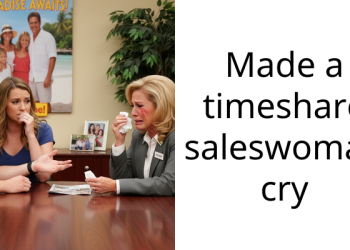 Made a timeshare saleswoman cry