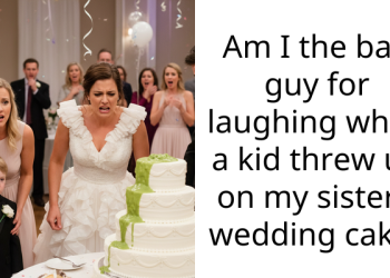 Am I the bad guy for laughing when a kid threw up on my sister’s wedding cake?