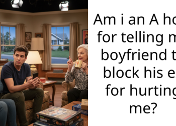 Am i an A hole for telling my boyfriend to block his ex for hurting me?
