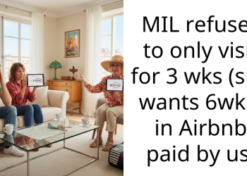 MIL refuses to only visit for 3 wks (she wants 6wks) in Airbnb paid by us.