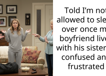 Told I’m not allowed to sleep over once my boyfriend lives with his sister — confused and frustrated
