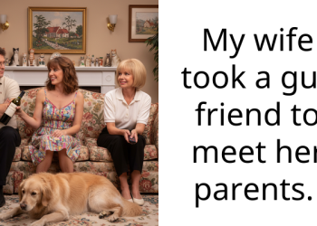 My wife took a guy friend to meet her parents.