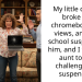 My little cousin broke his chromebook for views, and the school suspended him, and I told my aunt to not challenge the suspension