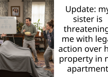 Update: my sister is threatening me with legal action over her property in my apartment